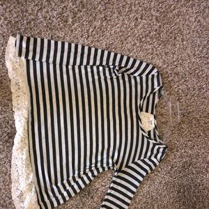 Gray and off white boutique top